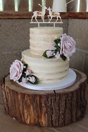 semi naked wedding cake